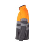 Two-tone polyester fleece jacket for work – 280 g/m2, Velilla orange colour third view