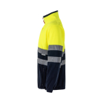 Two-tone polyester fleece work jacket – 280 g/m2, Velilla yellow colour third view