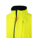 Two-tone polyester fleece work jacket – 280 g/m2, Velilla yellow colour eighth view