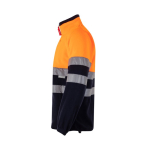 Two-tone polyester fleece work jacket – 280 g/m2, Velilla orange colour third view