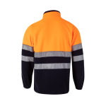 Two-tone polyester fleece work jacket – 280 g/m2, Velilla orange colour