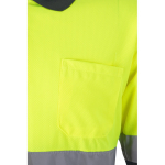 Extra-large polyester long-sleeve work polo – 160 g/m2, Velilla yellow colour seventh view