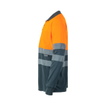 Extra-large polyester long-sleeve work polo – 160 g/m2, Velilla orange colour third view