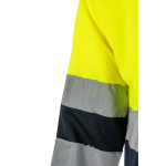 Extra-large two-tone long-sleeve work polo – 160 g/m2, Velilla yellow colour sixth view