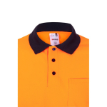 Extra-large two-tone long-sleeve work polo – 160 g/m2, Velilla orange colour fifth view
