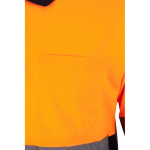 Extra-large two-tone long-sleeve work polo – 160 g/m2, Velilla orange colour seventh view