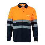 Extra-large two-tone long-sleeve work polo – 160 g/m2, Velilla main view