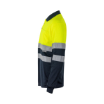 High-visibility long-sleeve work polo – 160 g/m2, Velilla yellow colour third view