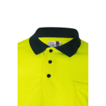 High-visibility long-sleeve work polo – 160 g/m2, Velilla yellow colour fifth view