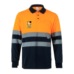 High-visibility long-sleeve work polo – 160 g/m2, Velilla main view