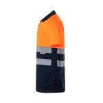 Two-tone polyester work polo with bird's eye effect – 160 g/m2, Velilla orange colour third view