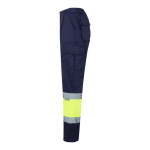 Unisex polyester-cotton work trousers – 210 g/m2, Velilla yellow colour third view