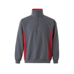 Fleece work jumper with half-zip – 260 g/m2, Velilla red colour second view