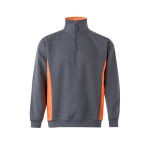 Fleece work jumper with half-zip – 260 g/m2, Velilla orange colour second view