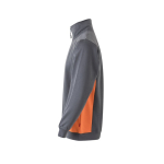 Fleece work jumper with half-zip – 260 g/m2, Velilla orange colour third view