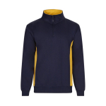 Polyester-cotton fleece work jumper – 260 g/m2, Velilla yellow colour second view