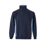 Polyester-cotton fleece work jumper – 260 g/m2, Velilla light blue colour second view