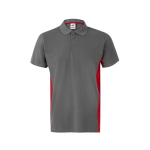 Two-tone piqué short-sleeve work polo – 180 g/m2, Velilla red colour second view