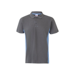 Two-tone piqué short-sleeve work polo – 180 g/m2, Velilla light blue colour second view