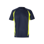 Two-tone polyester work t-shirt – 160 g/m2, Velilla yellow colour second view