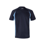 Two-tone polyester work t-shirt – 160 g/m2, Velilla light blue colour third view