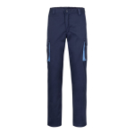 Two-tone multi-pocket work trousers – 240 g/m2, Velilla light blue colour image with logo 3