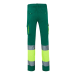 High-visibility cotton-polyester work trousers – 240 g/m2, Velilla green colour