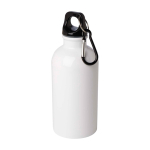 Recycled stainless steel bottle, carabiner, 400ml white colour