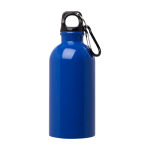 Recycled stainless steel bottle, carabiner, 400ml royal blue colour