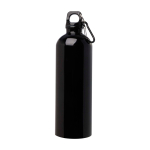 Recycled stainless steel bottle, carabiner, 750ml black colour