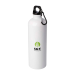 Recycled stainless steel bottle, carabiner, 750ml white colour