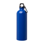 Recycled stainless steel bottle, carabiner, 750ml royal blue colour