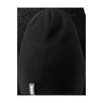 Ribbed stretch knit beanie, double layer, Elevate Life black colour