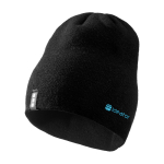Ribbed stretch knit beanie, double layer, Elevate Life black colour