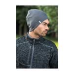 Ribbed stretch knit beanie, double layer, Elevate Life black colour