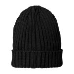 Ribbed stretch knit beanie, flexible fit, Elevate Life black colour