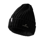 Ribbed stretch knit beanie, flexible fit, Elevate Life black colour