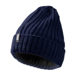 Ribbed stretch knit beanie, flexible fit, Elevate Life navy-blue colour