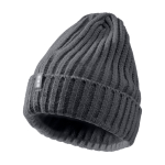 Ribbed stretch knit beanie, flexible fit, Elevate Life taupe grey colour