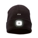 Ribbed stretch beanie, built-in front LED, 92 g/m2