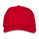 Sandwich-style cap, 5 panels, cotton, 175 g/m2 red colour