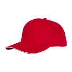 Sandwich-style cap, 5 panels, cotton, 175 g/m2 red colour