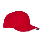 Sandwich-style cap, 5 panels, cotton, 175 g/m2 red colour