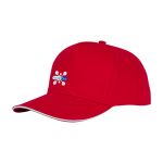Sandwich-style cap, 5 panels, cotton, 175 g/m2 red colour