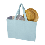 Beach tote bag, soft finish, large compartment pastel blue colour