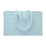 Beach tote bag, soft finish, large compartment pastel blue colour