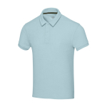 Unisex terry polo shirt, ultra-soft feel, 230 g/m2, Elevate NXT pastel blue colour second front view