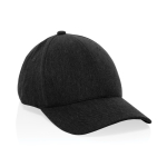 Recycled cotton cap, 6-panel, mottled fabric, 200 g/m² black colour