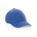 Recycled cotton cap, 6-panel, mottled fabric, 200 g/m² blue colour
