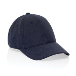 Recycled cotton cap, 6-panel, mottled fabric, 200 g/m² navy-blue colour
